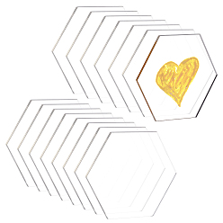 Clear Acrylic Place Cards, Blank Hexagon Table Seating Cards, for Dinner Parties, Guest Name, Food Signs, Banquet Events, Clear, 65.5x75.5x3mm, 15pcs/set