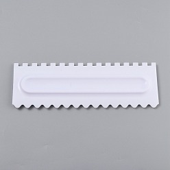 White Plastic Baking Edge Dough Scraper and Cutter Pastry Spatulas, for Cake Decoration Baking Tools, Rectangle, White, 217x73x9mm