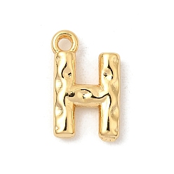 Letter H Латунь прелести, без никеля , реальный 18 k позолоченный, Письмо ч, 12x7x2.5 мм, отверстие : 1.4 мм
