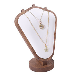 Белый Деревянные подставки для ожерелий в форме бюста, с ковриком из искусственной кожи, белые, 15x10x20 см