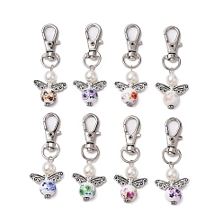 Платина Ангел благодарения акриловый и фарфоровый кулон украшение, Поворотные застежки-брелки для украшения сумок, платина, 57 мм