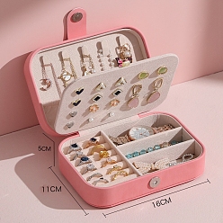 Pale Violet Red PU Leather Jewerly Storage Boxes, with Magnetic Clasp, Rectangle, Pale Violet Red, 16x11x5cm