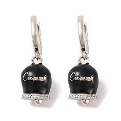 Черный Женские серьги-кольца из латуни и эмали, без свинца и без кадмия, реальный 18 k позолоченный, чёрные, 30 мм