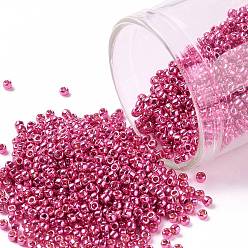(PF563) PermaFinish Hot Pink Metallic Круглые бусины toho, японский бисер, (pf 563) Permafinish ярко-розовый металлик, 15/0, 1.5 мм, отверстие : 0.7 мм, Около 15000 шт / 50 г