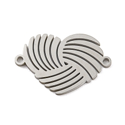 Stainless Steel Color Non-Tarnish 304 Stainless Steel Connector Charms, Heart, Stainless Steel Color, 12x18.5x1mm, Hole: 1.2mm