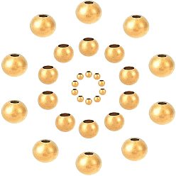 Golden PVD Vacuum Plating 304 Stainless Steel Beads, Round, Golden, 2~4x1.2~4.5mm, Hole: 1~2mm, 60pcs/box