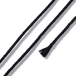 Черный Полиэфирный крученый шнур, круглые, для изготовления ювелирных изделий DIY, чёрные, 1.2 мм, около 38.28 ярдов (35 м) / рулон