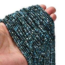 Апатит Природного апатита нитей бисера, граненые круглые, 3.5 мм, отверстие : 0.6 мм, около 125~128 шт / нитка, 15~15.20'' (38.1~38.6 см)