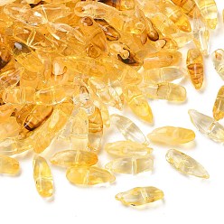 Gold Two Tone Imitation Gemstone Style Acrylic Beads, Teardrop, Gold, 18~18.5x6.5~7x7mm, Hole: 1.4mm, about 1140pcs/500g