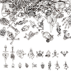 Античное Серебро 72 шт 18 подвески из сплава в тибетском стиле, разнообразные, античное серебро, 14.5~52x8.5~23x2~7 мм, отверстие : 1~3 мм, 4 шт / стиль