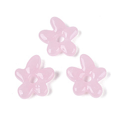 Pink Бусины лэмпворк , цветок, розовые, 18~18.5x17~17.5x4~5 мм, отверстие : 3~4 мм