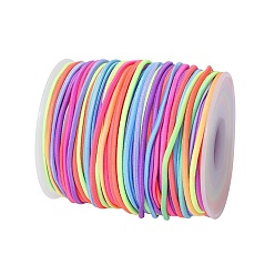 Разноцветный Сегментированный окрашенный круглый полиэстеровый эластичный шнур, с катушкой, красочный, 2 мм, около 54.68 ярдов (50 м) / рулон