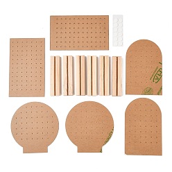 Mixed Color 6Pcs Acrylic Earring Display Stands, Rectangle, with 6Pcs Wood Display Stands, Photo Stand, Mixed Color, 9.95~15x2.3~12x0.3~1.3cm, 12pcs/set