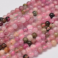 Tourmaline Natural Tourmaline Round Bead Strands, 3mm, Hole: 1mm, about 112pcs/strand, 15.5 inch