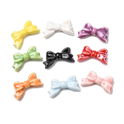 (52) Непрозрачная лаванда Фарфоровые бусины ручной работы, радужный глазурованный фарфор, бантом, разноцветные, 10~11x19~20x5.5 мм, отверстие : 2 мм