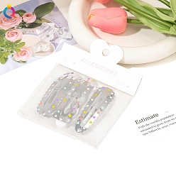 Платина Заколка для волос из сплава, для девочек, платина, 55~80x15~45 мм, 3 шт / комплект