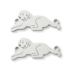 Нержавеющая Сталь Цвет Не тускнеет 201 подвески-соединители из нержавеющей стали, лазерная резка, ссылка на собаку, цвет нержавеющей стали, 9.5x21x1 мм, отверстие : 1.4 мм