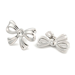Нержавеющая Сталь Цвет Не тускнеющие 304 серьги-гвоздики из нержавеющей стали для женщин, бантом, цвет нержавеющей стали, 20x28 мм
