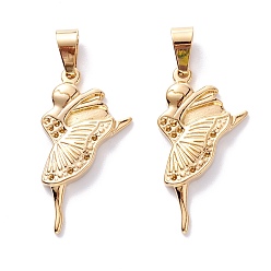 Golden 304 Stainless Steel Pendant Rhinestone Settings, Fairy, Golden, 38x20x4mm, Hole: 5x8mm
