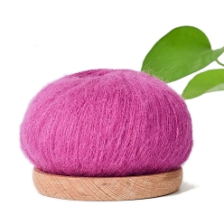 Фуксиновый Шелковая мохеровая мягкая пряжа, для ткачества, вязание крючком, красно-фиолетовые, 1.5~2 мм, около 25г/моток