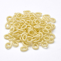 Лимонный шифон Полиэстер плетение бисер, кольцо, лимонный шифон, 6x2 мм, отверстия: 3 мм, около 200 шт / мешок