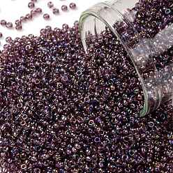 (166B) Transparent AB Medium Amethyst Круглые бусины toho, японский бисер, (166 б) прозрачный ab средний аметист, 15/0, 1.5 мм, отверстие : 0.7 мм, Около 135000 шт / фунт