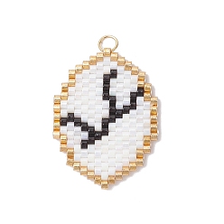 Дева Подвески из стеклянных бусин с изображением двенадцати созвездий, с 304 кольцом из нержавеющей стали, реальный 18 k позолоченный, Дева, 27x20x1.5 мм, отверстие : 2.5 мм