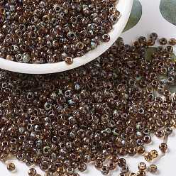 (RR4501) Прозрачный Светлый Топазовый Пикассо Миюки круглые бусины рокайль, японский бисер, 8/0, (rr 4501) прозрачный светлый топаз Пикассо, 8/0, 3 мм, отверстие : 1 мм, Около 2111~2277 шт / 50 г