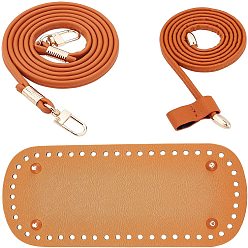 Сиена Вязаные крючком сумки из искусственной кожи своими руками, с дном, шнурок и плечевой ремень, для поделок аксессуары для сумок, цвет охры, 125.2x0.7x0.4 см