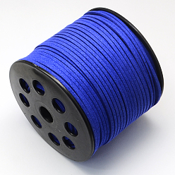 Blue Faux Suede Cord, Faux Suede Lace, Blue, 2.7x1.4mm, about 98.42 yards(90m)/roll