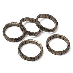 Pyrite Bracelets extensibles en perles de pyrite naturelle pour femmes et hommes, diamètre intérieur: 2-1/4~2-3/8 pouce (5.55~5.95 cm)