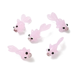 Pink Бусины лэмпворк , золотая рыбка, розовые, 25~35x15.5x16 мм, отверстие : 1.7 мм