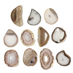 Белый Дым Крупные подвески из натурального друзового агата (окрашенного и подвергнутого термической обработке)., агатовые самородки, подвески, серый, 40~105x39~68x4~7 мм, отверстие : 1.8~2 мм, Около 25 шт / 1000 г