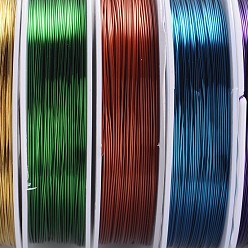 Mixed Color Round Copper Jewelry Wire, Lead Free & Cadmium Free & Nickel Free, Mixed Color, 26 Gauge, 0.4mm, about 32.8 Feet(10m)/roll