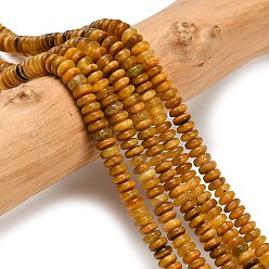 Тигровый глаз Природных тигровый глаз бисер нитей, рондель, 4x1.5 мм, отверстие : 0.7 мм, около 155 шт / нитка, 14.96'' (38 см)