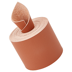 Camel 2M Flat Microfiber Imitation Leather Cord, for Clothes Decor, Camel, 49.5mm, about 2.19 Yards(2m)/Roll