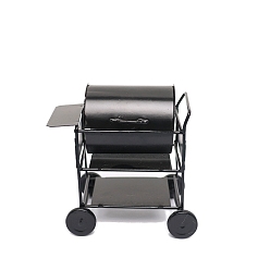 Черный Маленькая квадратная духовка, миниатюрные украшения из сплава, аксессуары для домашнего кукольного домика с микро-ландшафтом, притворяясь опорными украшениями, чёрные, 90x55x90 мм