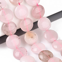 Pink Нити из окрашенных натуральных белых нефритовых монет, плоско-круглые, розовые, 15x5.5~6.5 мм, отверстие : 0.9~1.2 мм, около 25~28 шт / нитка, 14.17~16.14 дюйм (36~41 см)