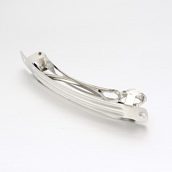 Платина Фурнитура утюг волос заколка, фурнитура французских зажим для волос, платина, 39x6x5 мм, отверстие : 2 мм