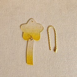 Золотистый Заготовки для брелоков с акриловыми дисками градиентного цвета, блеск порошок, с шариковыми цепочками и блестящей пудрой, звезда, золотые, звезда: 3.5x4.5 см, pandant: 12x50 мм