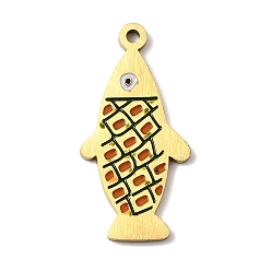 Разноцветный Из нержавеющей стали эмаль подвески, очарование рыбы, золотые, красочный, 25x12.5x1.5 мм, отверстие : 1.5 мм