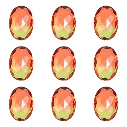 Светло-сиамский Заостренные заднее стекло горный хрусталь кабошоны, имитация турмалина, граненые, овальные, Light Siam, 14x10x6 мм, 24 шт / коробка