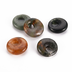 Indian Agate Natural Indian Agate Pendants, Donut/Pi Disc, 17.5~18.5x5.5mm, Hole: 5.5mm