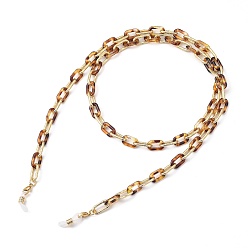 Goldenrod Eyeglasses Chains, Neck Strap for Eyeglasses, with Aluminium & Acrylic Cable Chains, 304 Stainless Steel Lobster Claw Clasps and Rubber Loop Ends, Light Gold, Goldenrod, 32.28 inch(82cm)