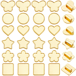 Mixed Shapes 48 шт. 8 стили сплава скользящие подвески кабошоны, золотые, разнообразные, 12.5~14.5x13.5~17.5x4.5~5 мм