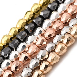 (52) Непрозрачная лаванда Стеклянные бусины с гальваническим покрытием , конус, граненые, разноцветные, 6x6 мм, отверстие : 1 мм, около 65 шт / нитка, 15.75'' (40 см)