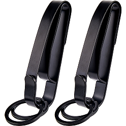 Черный Чип для брелка-петли, 201 Брелок для ключей из нержавеющей стали с карабинами и съемным кольцом для ключей для мужчин, электрофорез черный, 8.75x2.95 см