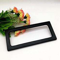 Черный Деревянная ручка сумки, прямоугольный, аксессуары для замены сумок, чёрные, 9x20x0.9 см