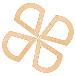 BurlyWood Wood Bag Handle, for Bag Replacement Accessories, Sector Shaped, BurlyWood, 18.3~18.5x16.5~16.7x0.78~0.85cm, Hole: 5~5.8mm