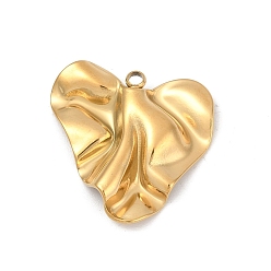 Настоящее золото 18K 304 подвески из нержавеющей стали, ионное покрытие (ip), шарма сердца, реальный 18 k позолоченный, 23.5x24x4.5 мм, отверстие : 2 мм